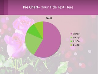 Three Pink Roses Are In A Vase On A Table PowerPoint Template