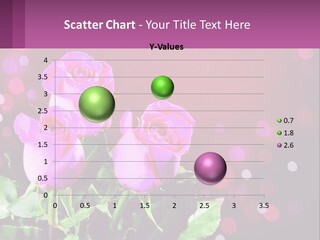 Three Pink Roses Are In A Vase On A Table PowerPoint Template