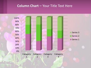 Three Pink Roses Are In A Vase On A Table PowerPoint Template