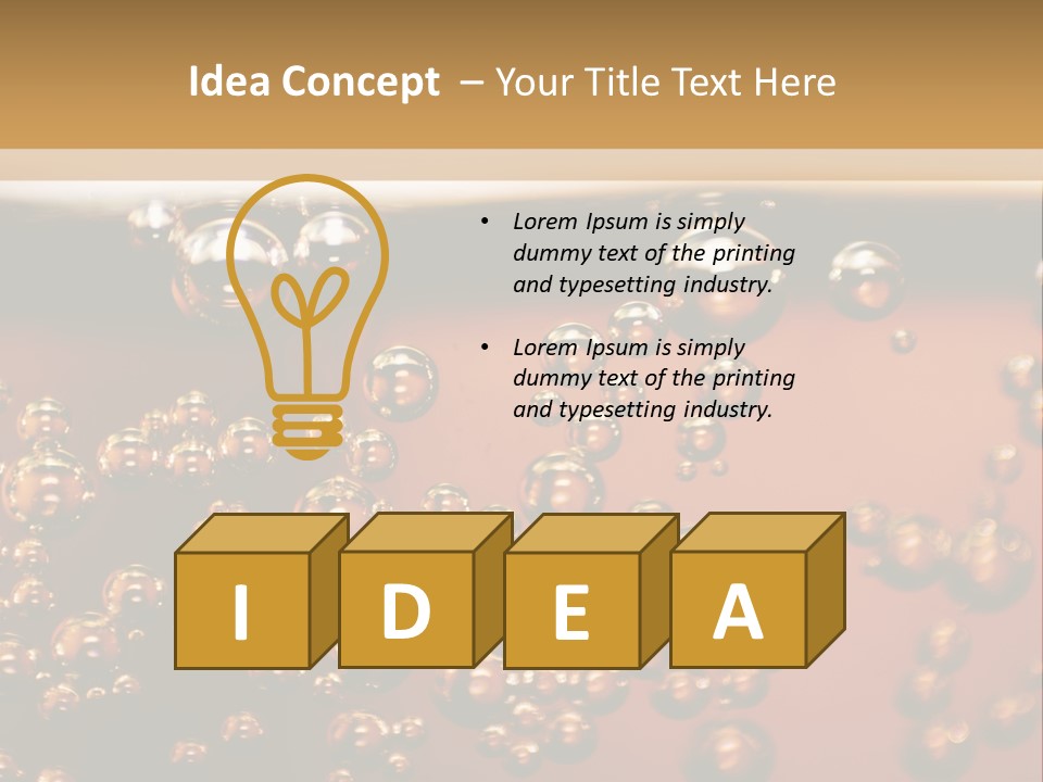 A Glass Of Beer With Bubbles On It PowerPoint Template