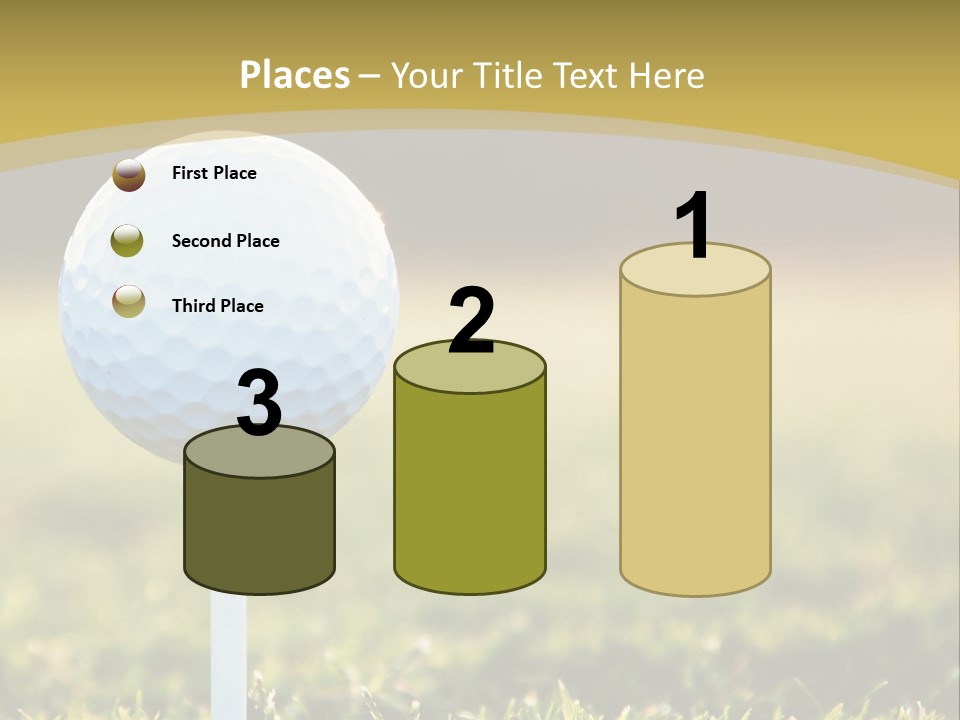 A Golf Ball On A Tee In The Grass PowerPoint Template