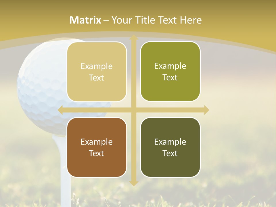 A Golf Ball On A Tee In The Grass PowerPoint Template