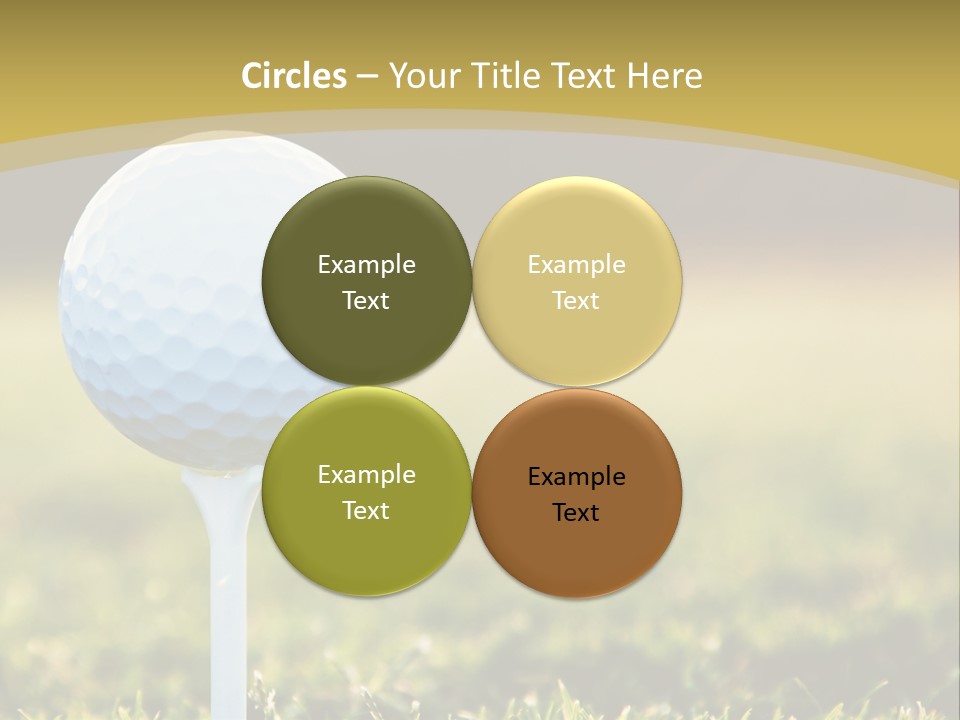 A Golf Ball On A Tee In The Grass PowerPoint Template
