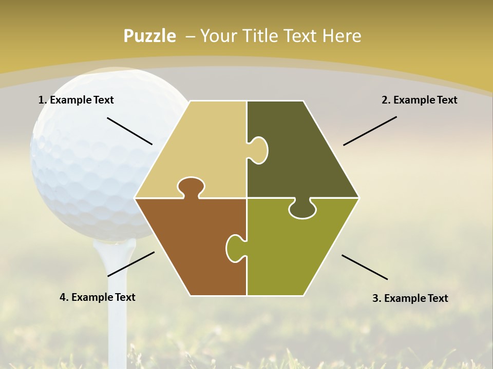 A Golf Ball On A Tee In The Grass PowerPoint Template