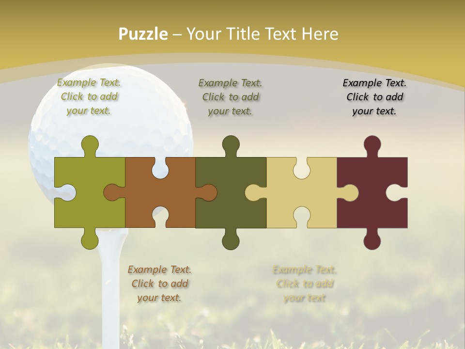 A Golf Ball On A Tee In The Grass PowerPoint Template