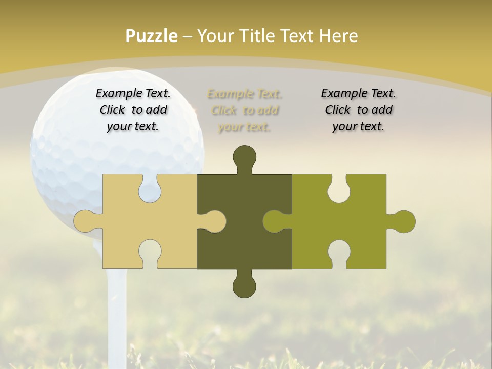 A Golf Ball On A Tee In The Grass PowerPoint Template