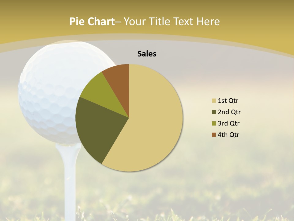 A Golf Ball On A Tee In The Grass PowerPoint Template