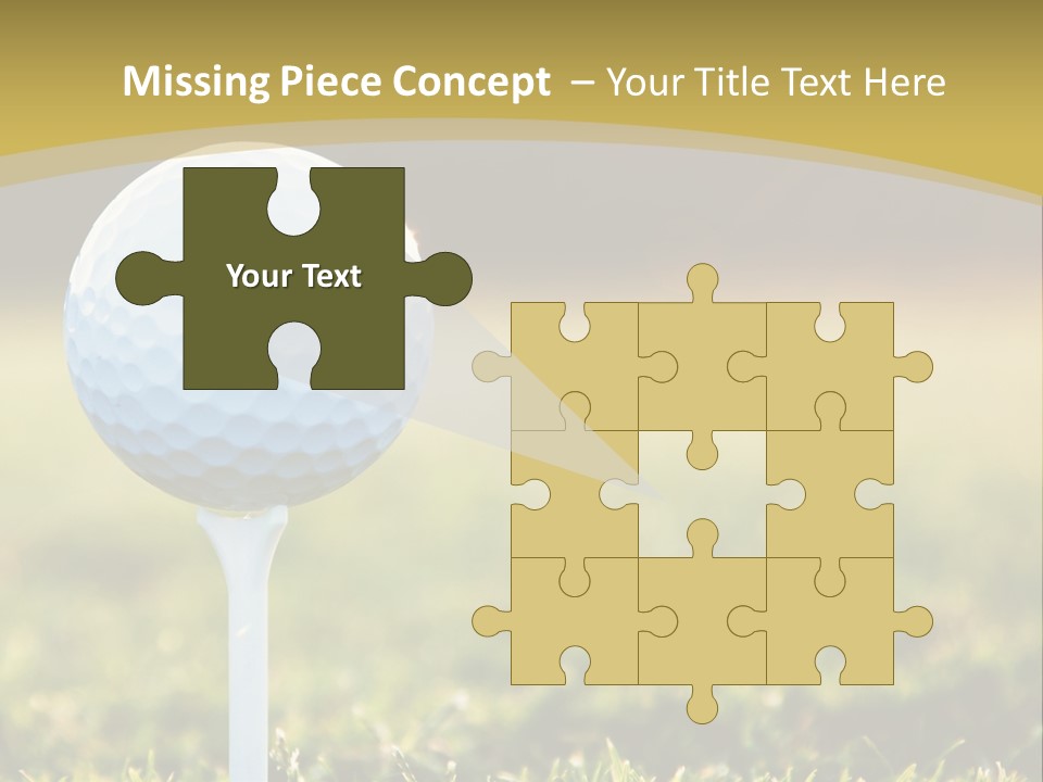 A Golf Ball On A Tee In The Grass PowerPoint Template