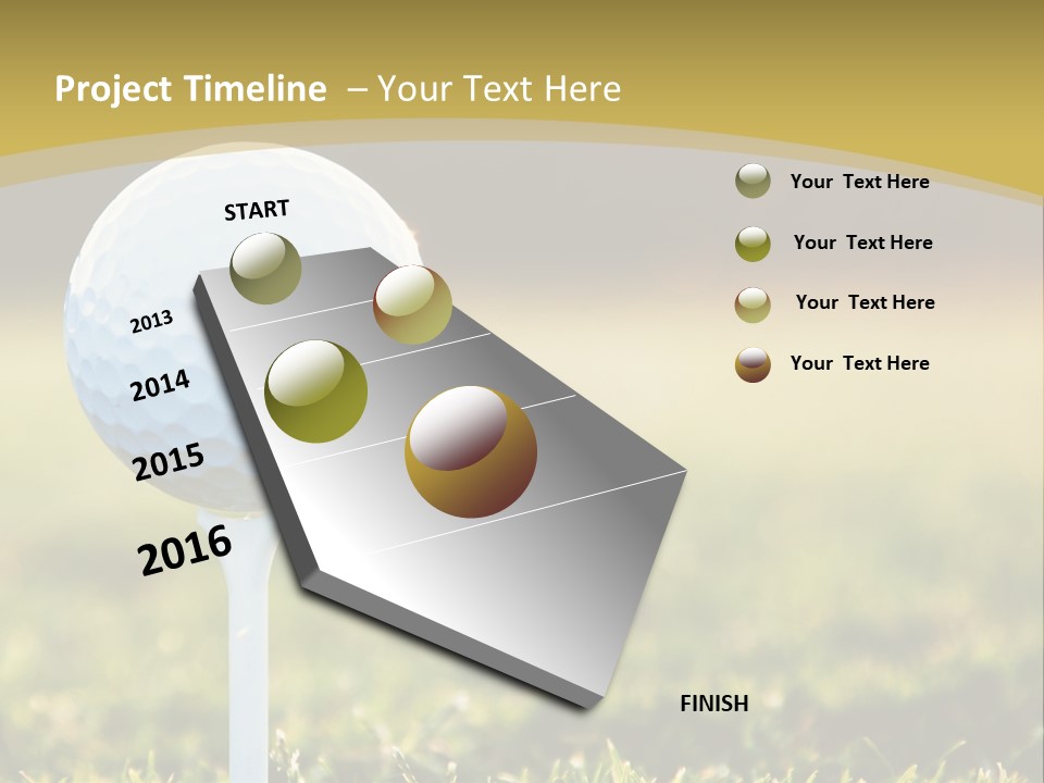 A Golf Ball On A Tee In The Grass PowerPoint Template