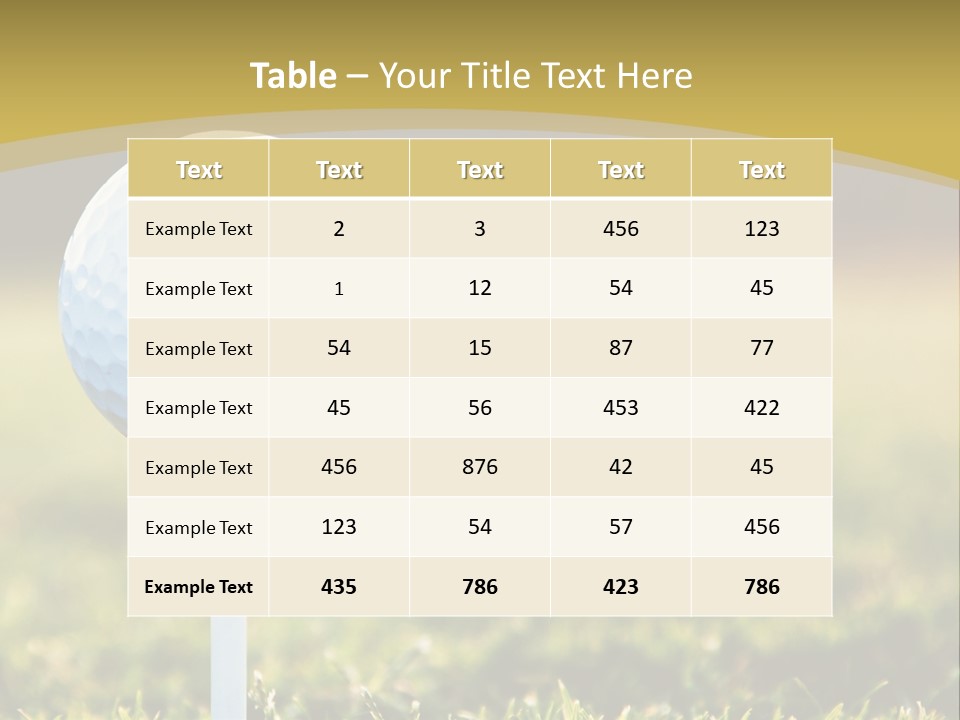 A Golf Ball On A Tee In The Grass PowerPoint Template