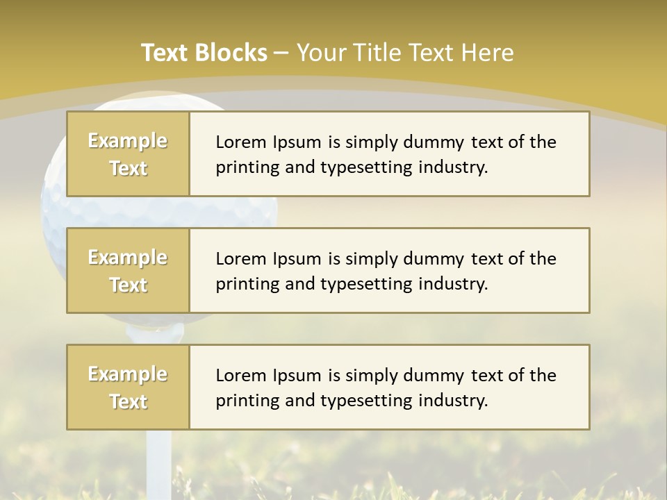 A Golf Ball On A Tee In The Grass PowerPoint Template