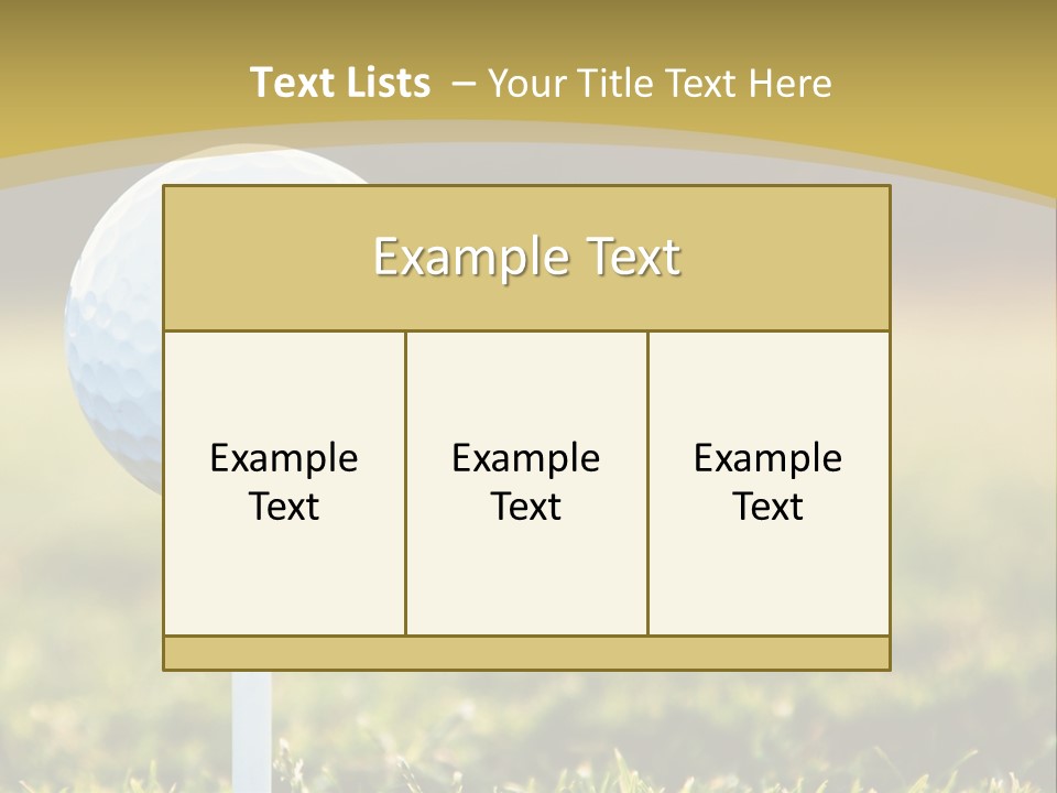 A Golf Ball On A Tee In The Grass PowerPoint Template