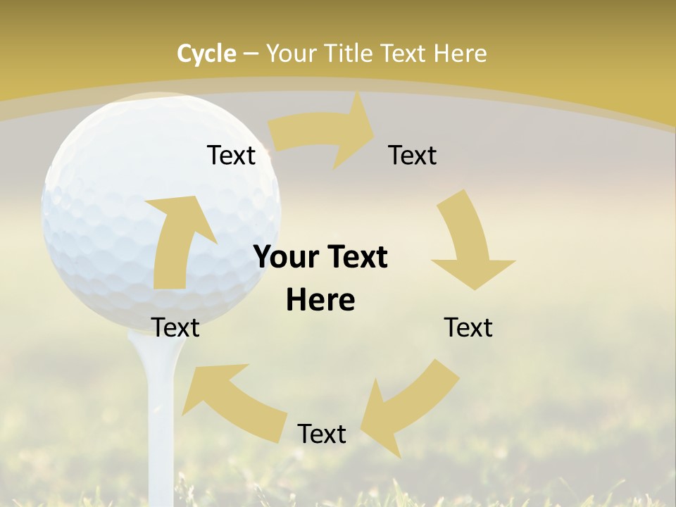 A Golf Ball On A Tee In The Grass PowerPoint Template