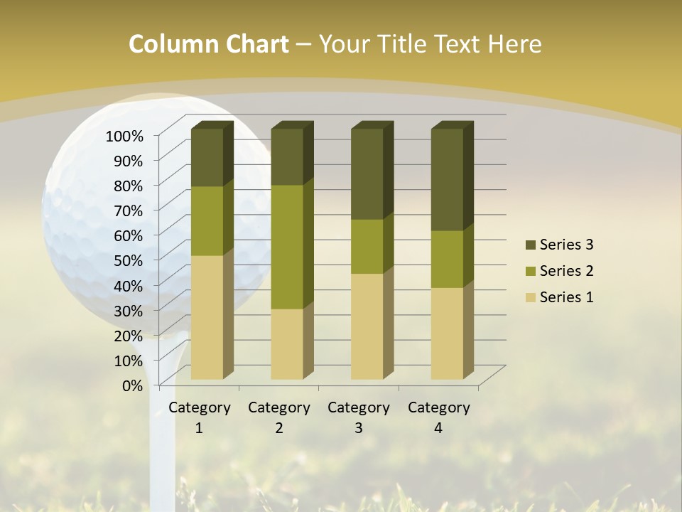 A Golf Ball On A Tee In The Grass PowerPoint Template