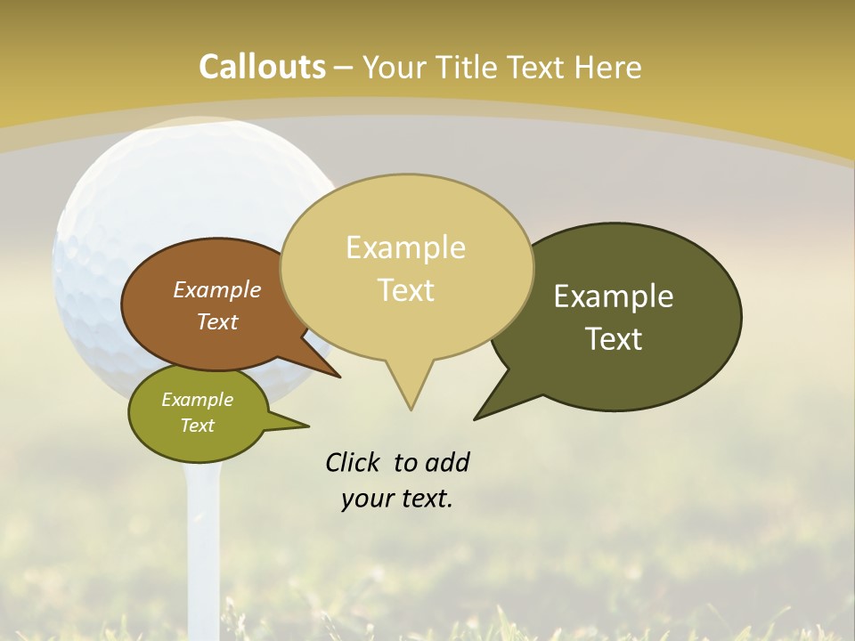 A Golf Ball On A Tee In The Grass PowerPoint Template