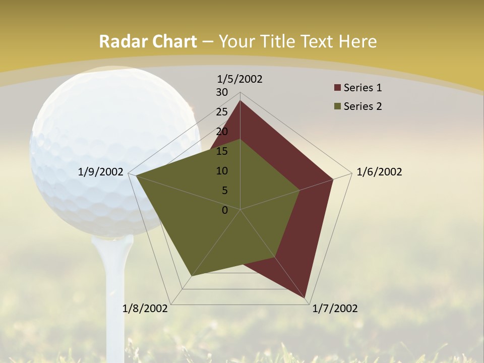 A Golf Ball On A Tee In The Grass PowerPoint Template