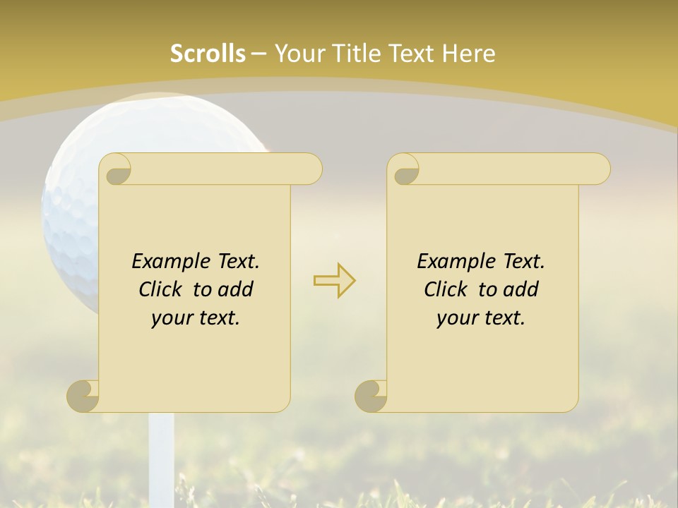 A Golf Ball On A Tee In The Grass PowerPoint Template