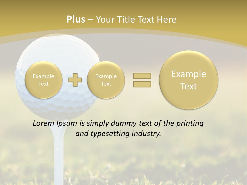 A Golf Ball On A Tee In The Grass PowerPoint Template
