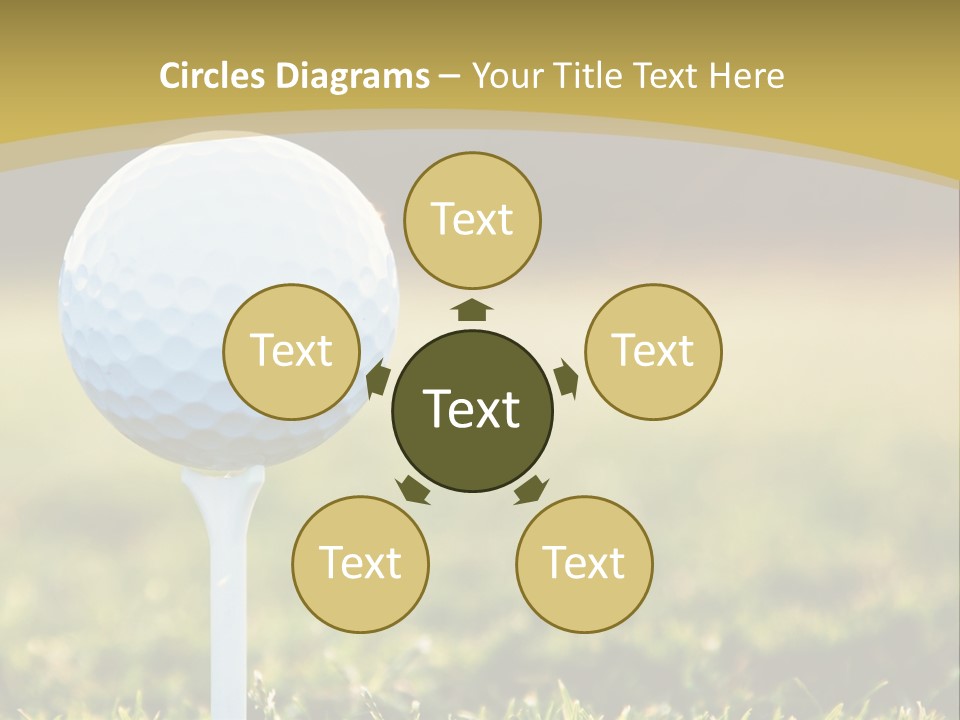 A Golf Ball On A Tee In The Grass PowerPoint Template