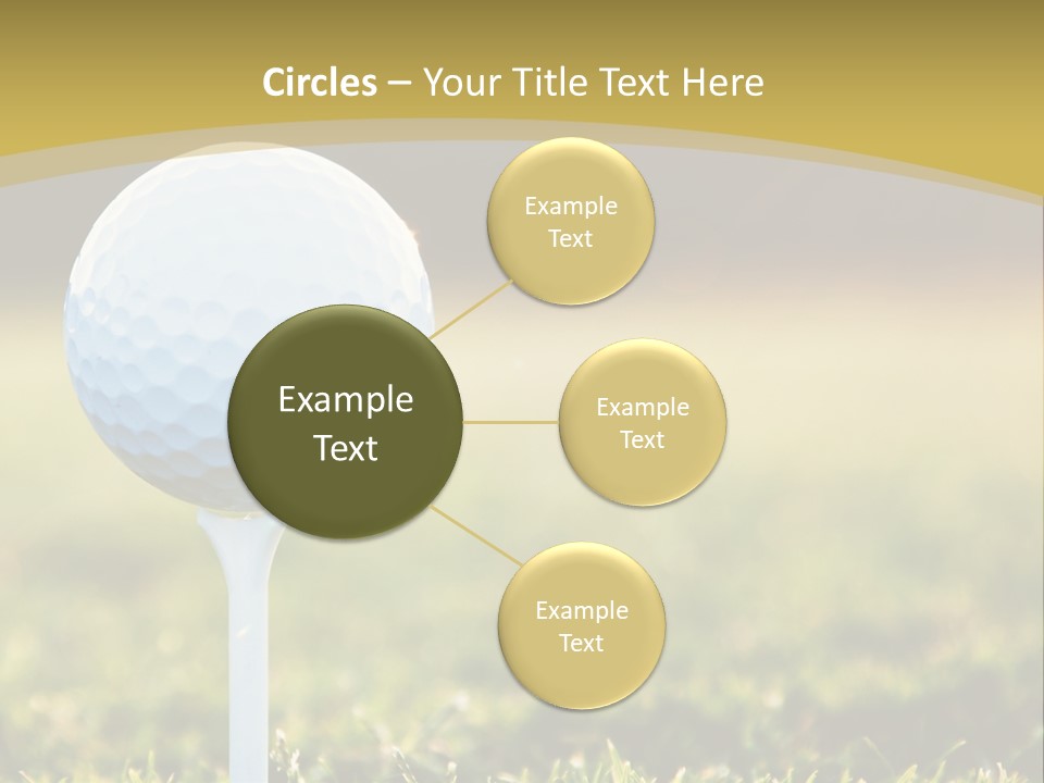 A Golf Ball On A Tee In The Grass PowerPoint Template