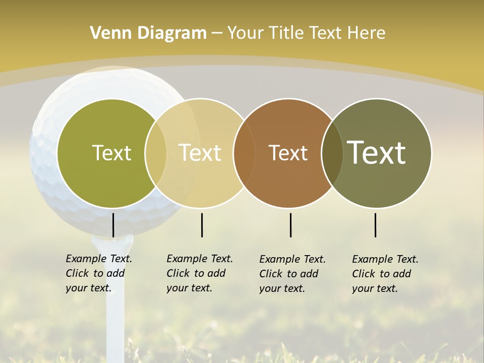 A Golf Ball On A Tee In The Grass PowerPoint Template