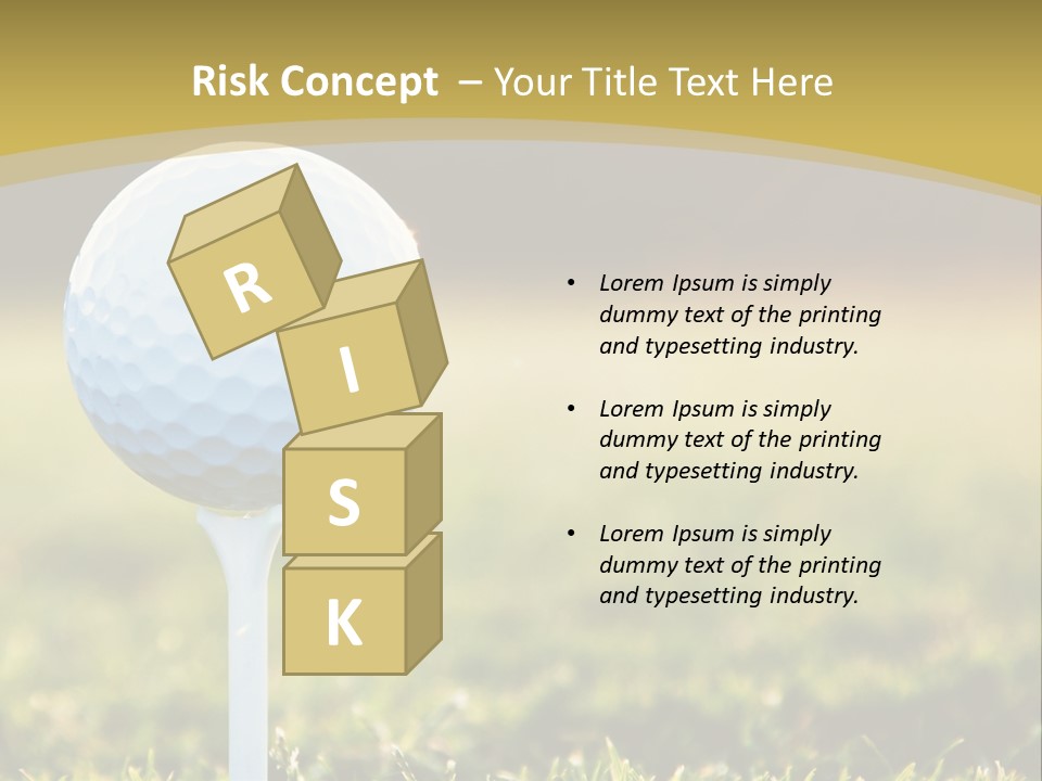 A Golf Ball On A Tee In The Grass PowerPoint Template