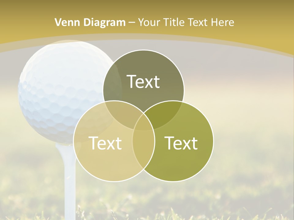 A Golf Ball On A Tee In The Grass PowerPoint Template
