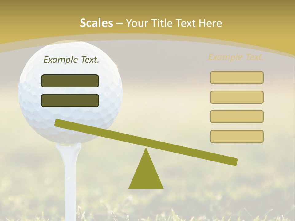 A Golf Ball On A Tee In The Grass PowerPoint Template
