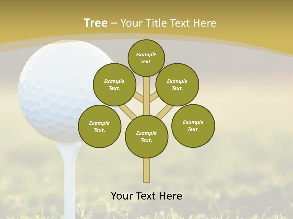 A Golf Ball On A Tee In The Grass PowerPoint Template