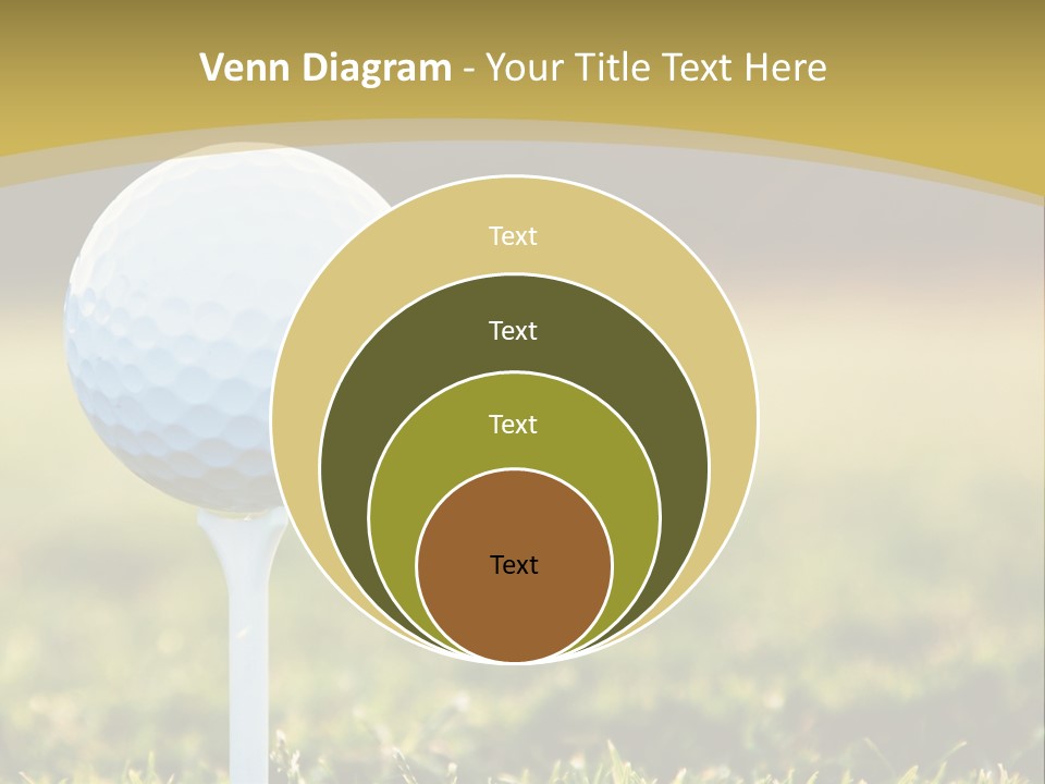 A Golf Ball On A Tee In The Grass PowerPoint Template