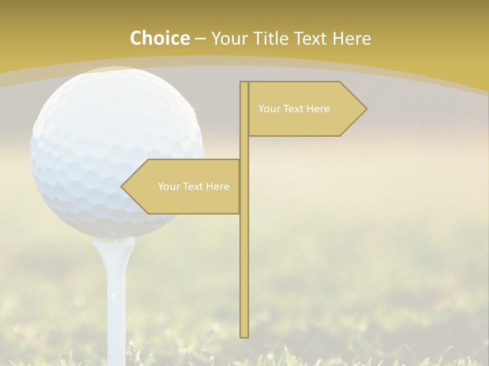 A Golf Ball On A Tee In The Grass PowerPoint Template