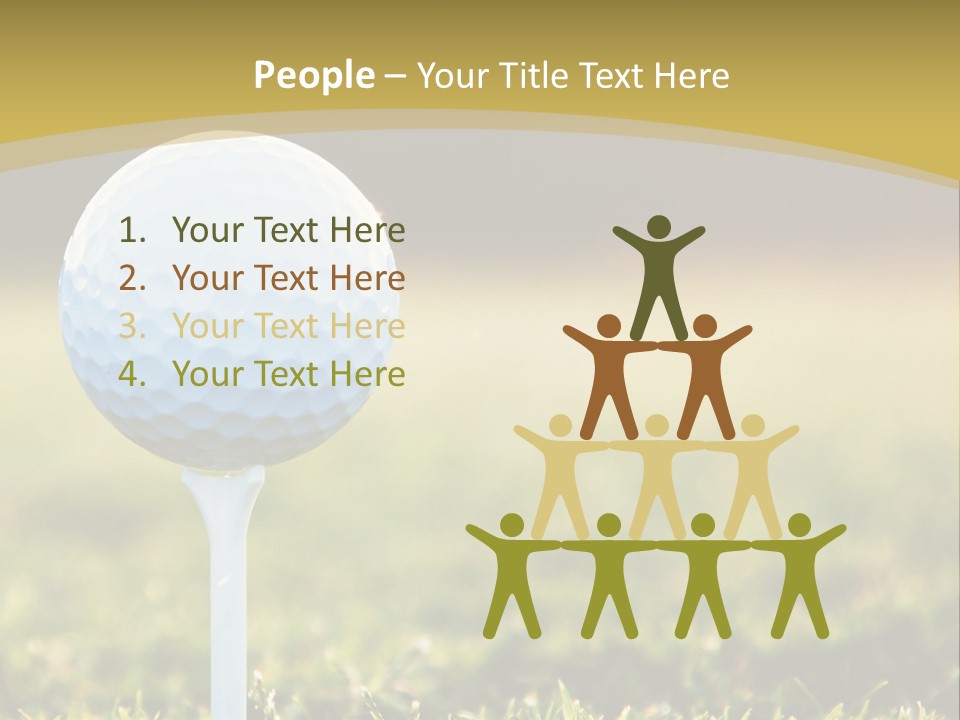 A Golf Ball On A Tee In The Grass PowerPoint Template