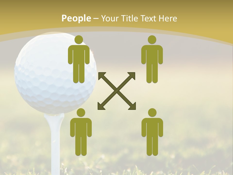 A Golf Ball On A Tee In The Grass PowerPoint Template