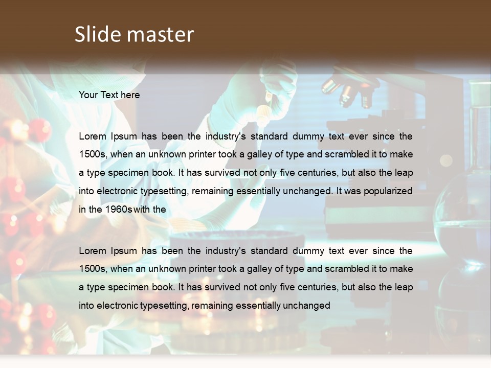 A Man In A Lab Coat Is Doing Something PowerPoint Template