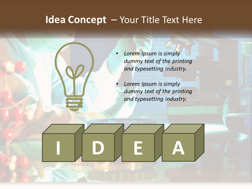 A Man In A Lab Coat Is Doing Something PowerPoint Template