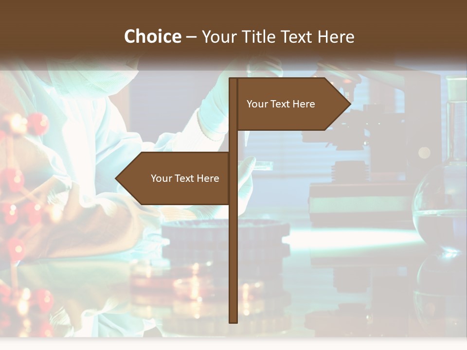 A Man In A Lab Coat Is Doing Something PowerPoint Template