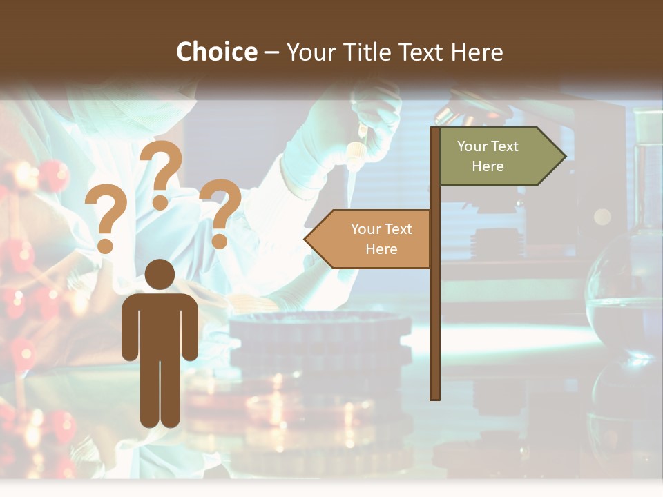 A Man In A Lab Coat Is Doing Something PowerPoint Template