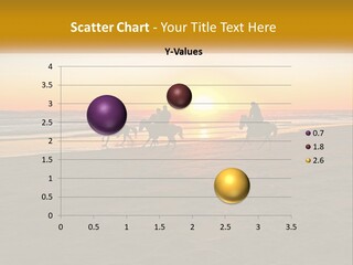 A Group Of People Riding Horses On A Beach At Sunset PowerPoint Template