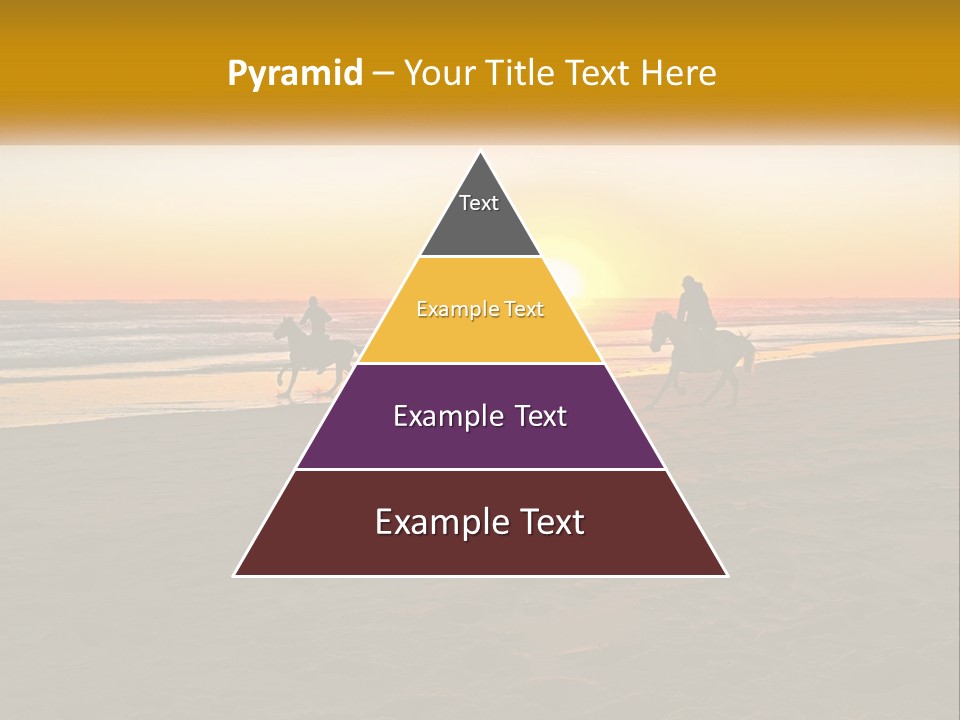 A Group Of People Riding Horses On A Beach At Sunset PowerPoint Template