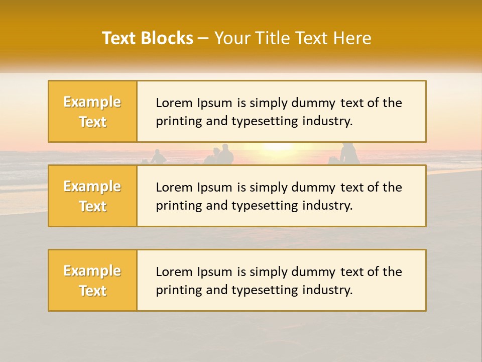 A Group Of People Riding Horses On A Beach At Sunset PowerPoint Template