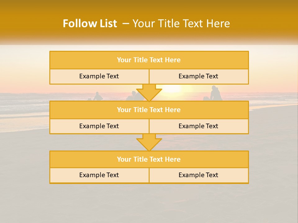 A Group Of People Riding Horses On A Beach At Sunset PowerPoint Template