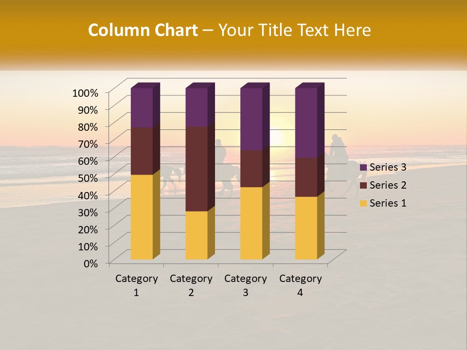 A Group Of People Riding Horses On A Beach At Sunset PowerPoint Template