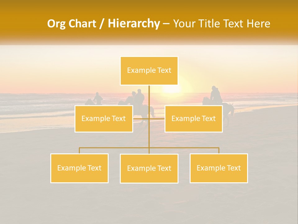 A Group Of People Riding Horses On A Beach At Sunset PowerPoint Template