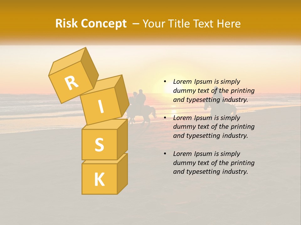 A Group Of People Riding Horses On A Beach At Sunset PowerPoint Template