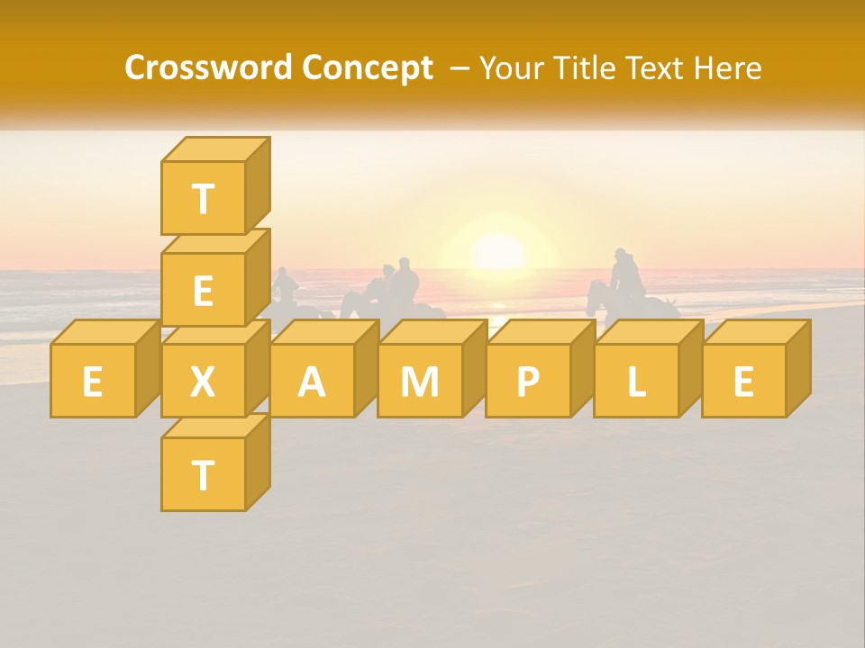 A Group Of People Riding Horses On A Beach At Sunset PowerPoint Template