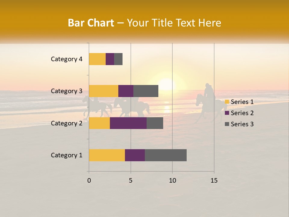 A Group Of People Riding Horses On A Beach At Sunset PowerPoint Template
