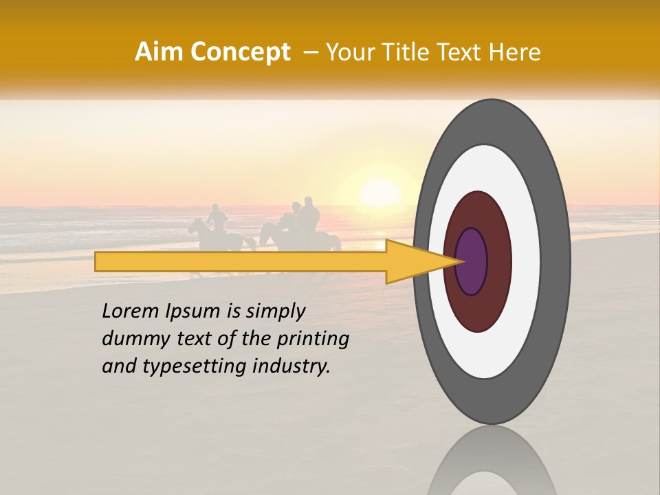A Group Of People Riding Horses On A Beach At Sunset PowerPoint Template