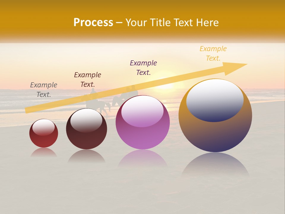 A Group Of People Riding Horses On A Beach At Sunset PowerPoint Template