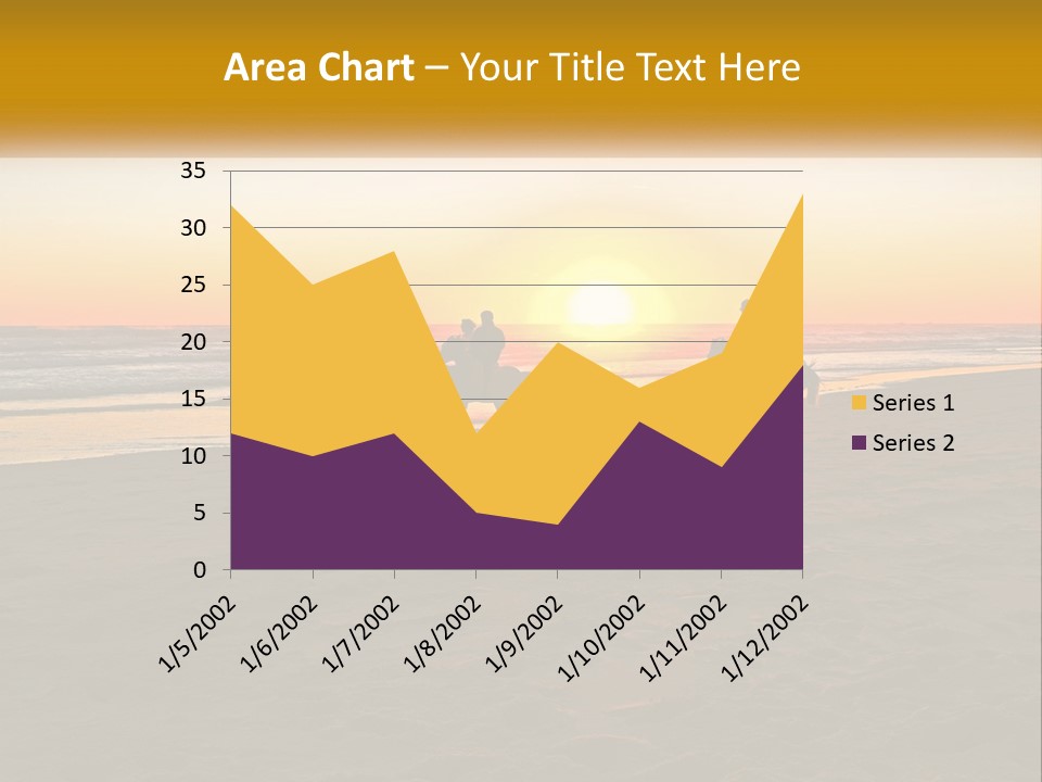 A Group Of People Riding Horses On A Beach At Sunset PowerPoint Template
