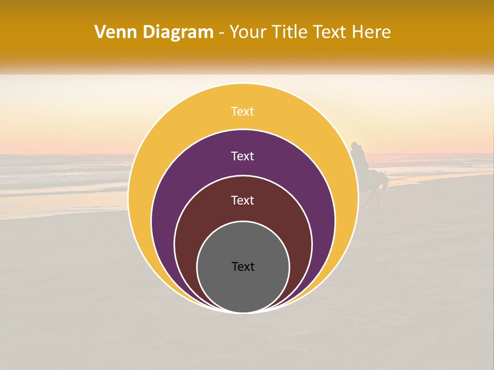 A Group Of People Riding Horses On A Beach At Sunset PowerPoint Template